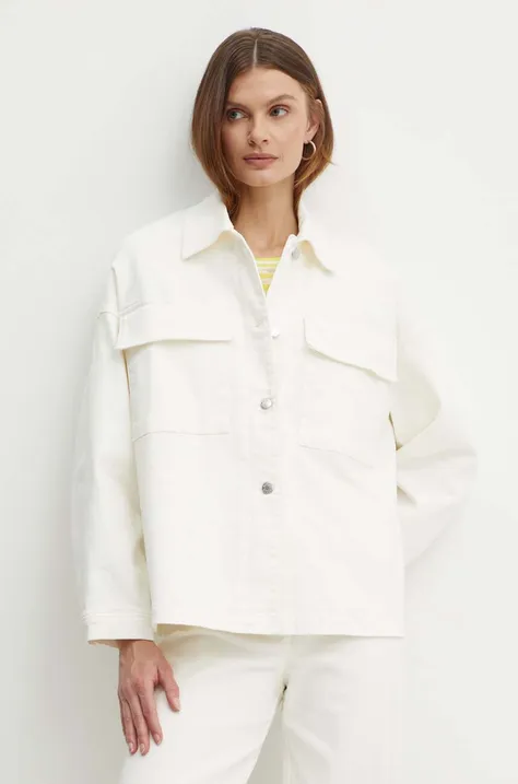 Джинсова куртка MAX&Co. жіноча колір бежевий перехідна oversize 2416041023200