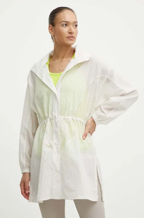 Reebok rövid kabát LUX Collection női, bézs, átmeneti, 100076325