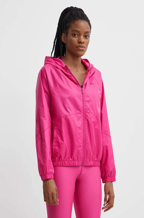 Under Armour windbreaker Rival culoarea roz, de tranzitie