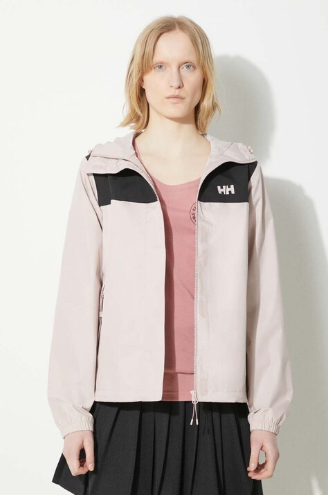 Bunda Helly Hansen Vancouver Rain dámská, růžová barva, přechodná, 53587