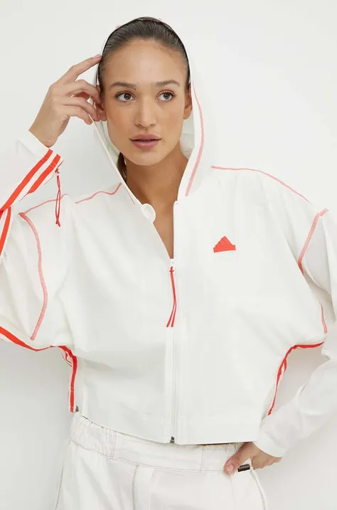 Куртка adidas женская цвет бежевый переходная oversize