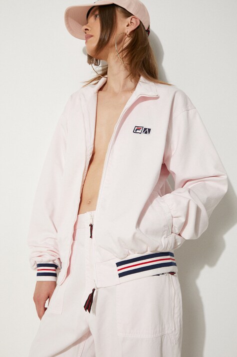 Дънково яке Fila Fila x Aries в розово преходен модел с уголемена кройка 42PS24JA010122690227