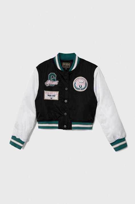 Detská bunda bomber Guess čierna farba