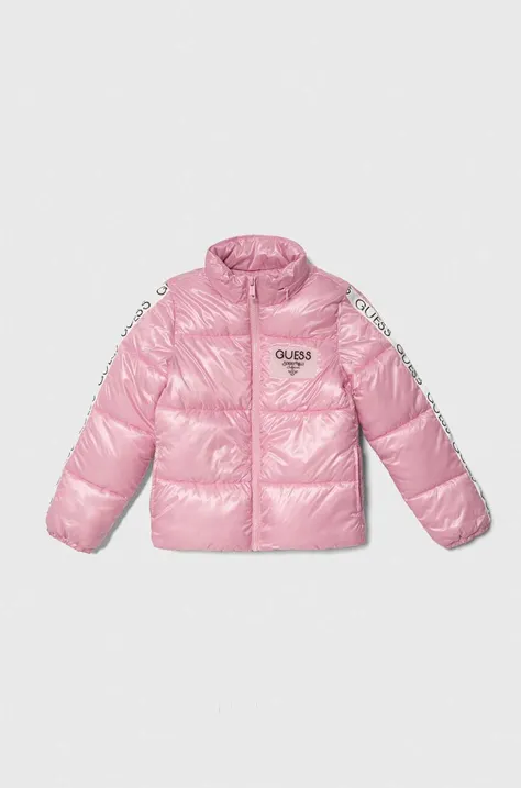 Παιδικό μπουφάν Guess χρώμα: ροζ
