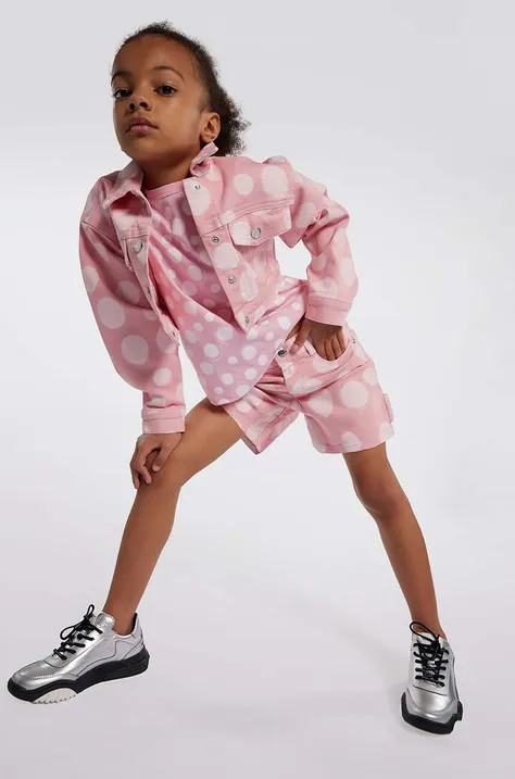 Dětská riflová bunda Marc Jacobs růžová barva