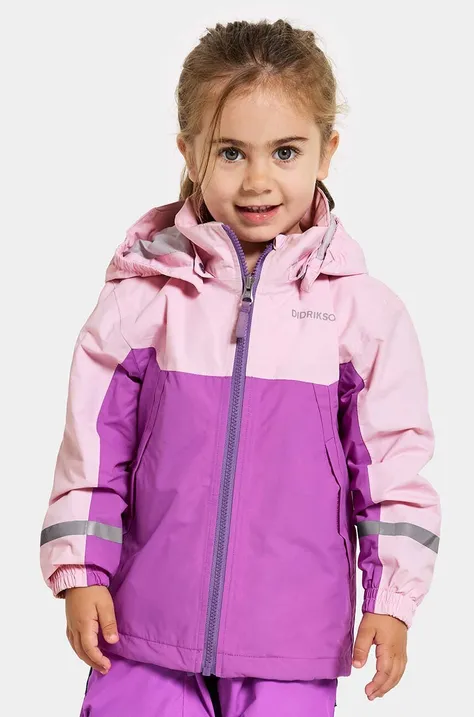 Didriksons kurtka przeciwdeszczowa dziecięca PILVI KIDS JKT kolor fioletowy