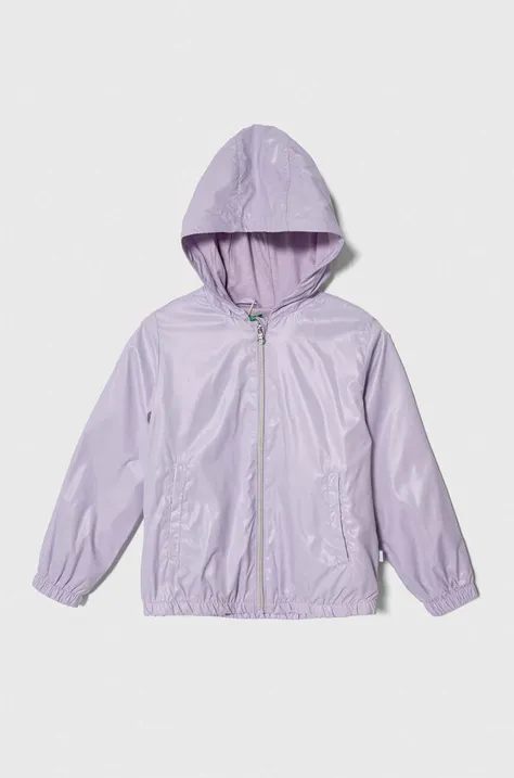 Otroška jakna United Colors of Benetton vijolična barva
