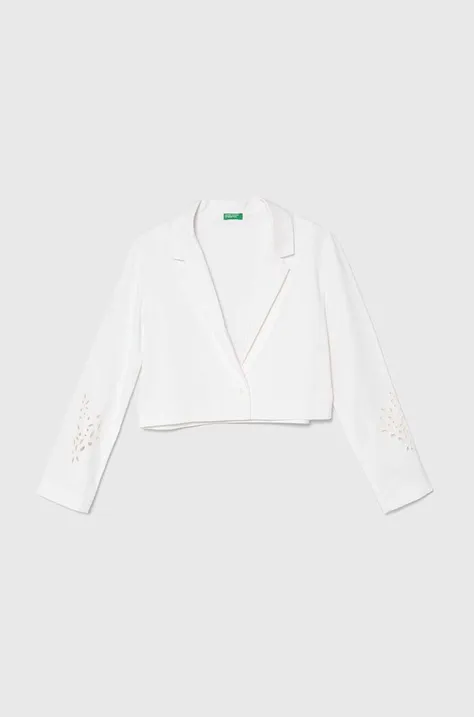 Παιδικό σακάκι United Colors of Benetton χρώμα: άσπρο