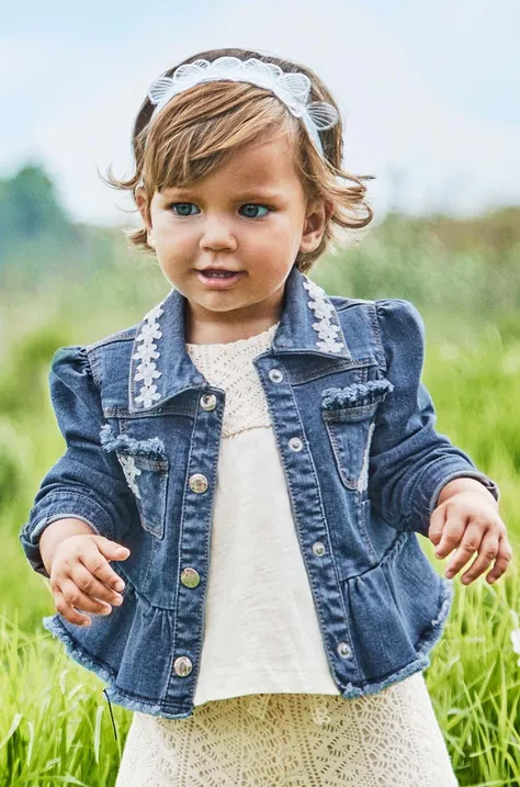 Mayoral kurtka jeansowa niemowlęca kolor niebieski