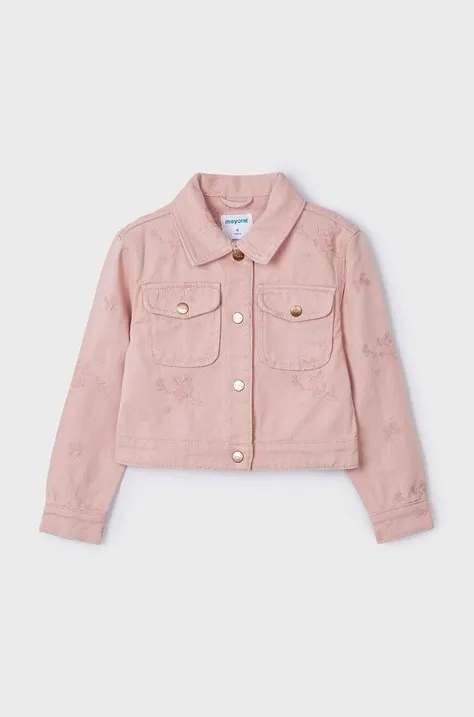 Otroška bombažna jakna Mayoral roza barva