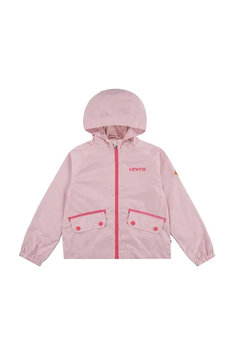 Детская куртка Levi's LVG MESH LINED WOVEN JACKET цвет розовый
