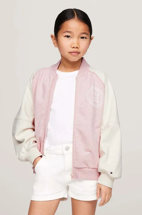 Дитяча куртка-бомбер Tommy Hilfiger колір рожевий