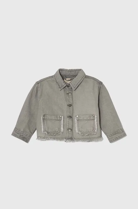 Dječja traper jakna zippy boja: siva
