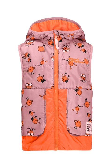Jack Wolfskin bezrękawnik dziecięcy SMILEYWORLD AOP VEST kolor różowy