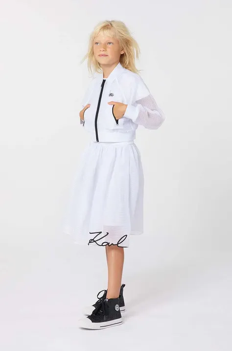 Otroška jakna Karl Lagerfeld bela barva