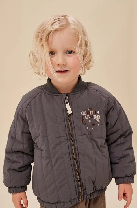 Дитяча куртка-бомбер Konges Sløjd колір сірий