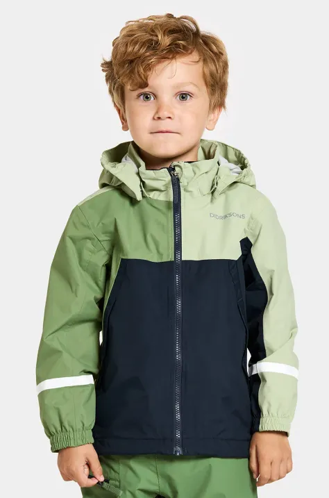 Didriksons geaca copii PILVI KIDS JKT culoarea verde