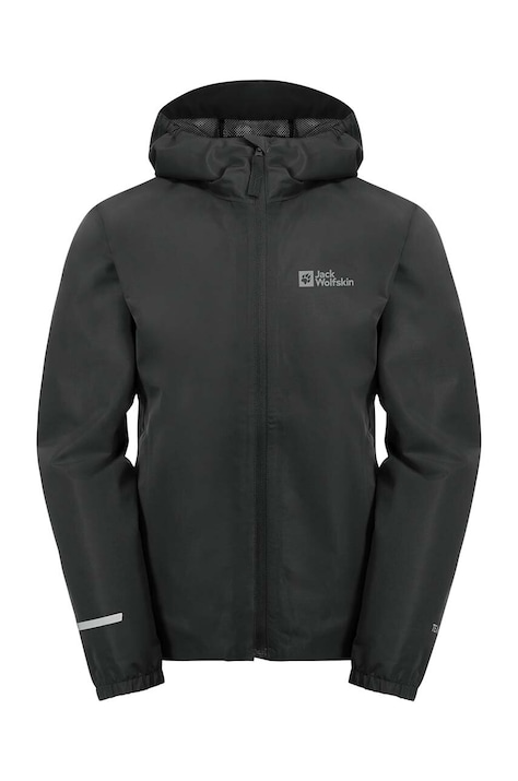 Dječja kišna jakna Jack Wolfskin FLAZE boja: crna
