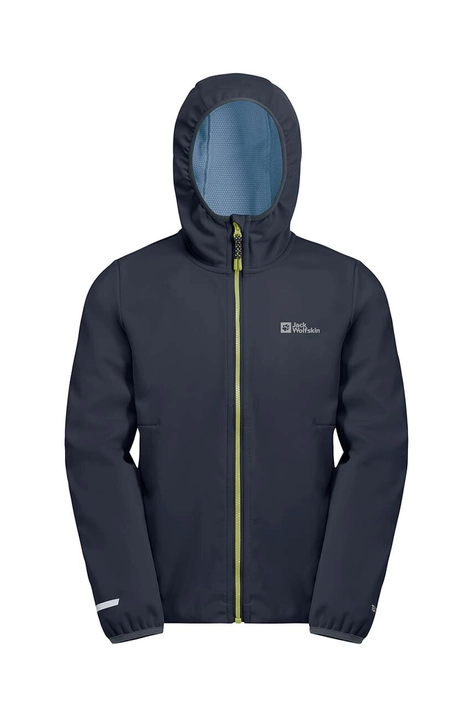 Jack Wolfskin geaca de ploaie copii FELDBERG culoarea albastru marin