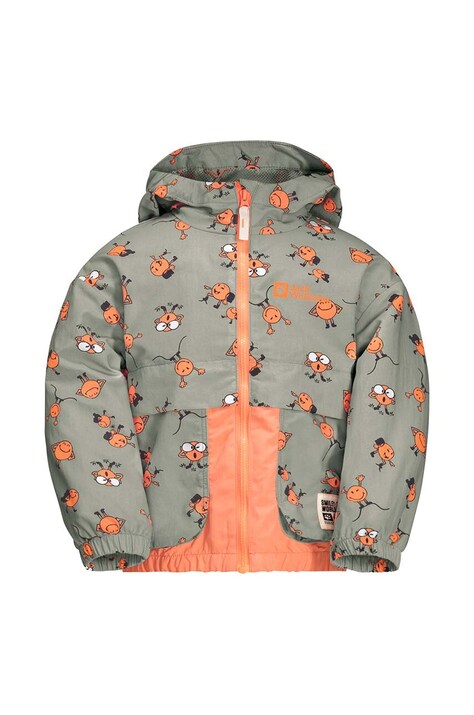 Детский дождевик Jack Wolfskin SMILEYWORLD AOP цвет серый