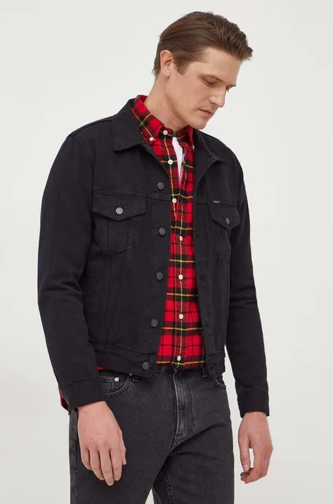 Polo Ralph Lauren kurtka jeansowa męska kolor czarny przejściowa