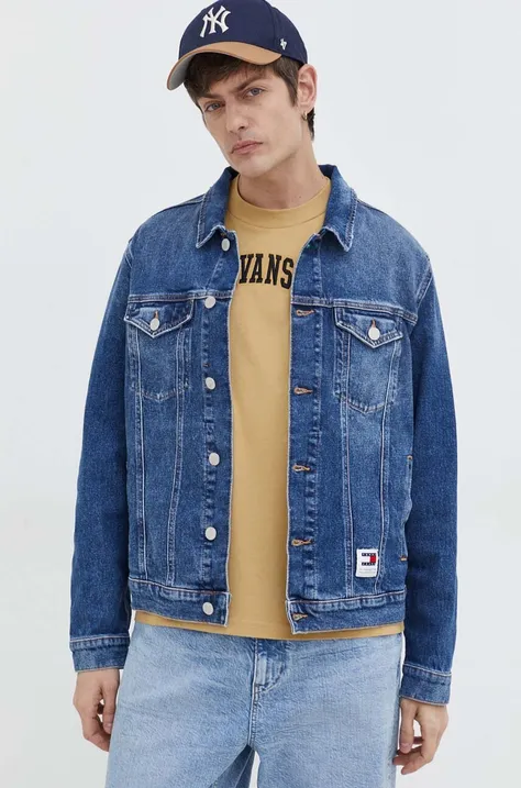 Rifľová bunda Tommy Jeans pánska, prechodná
