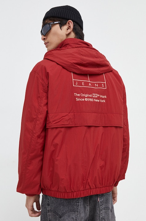 Tommy Jeans kurtka męska kolor bordowy przejściowa DM0DM18349