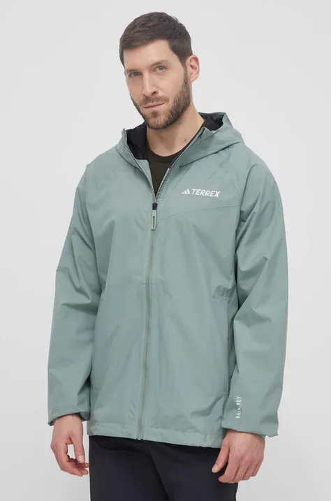 Vodoodporna jakna adidas TERREX Multi moška, zelena barva, IN4771
