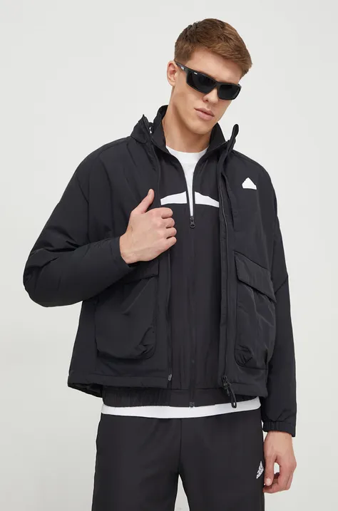 adidas rövid kabát férfi, fekete, átmeneti, IN7193