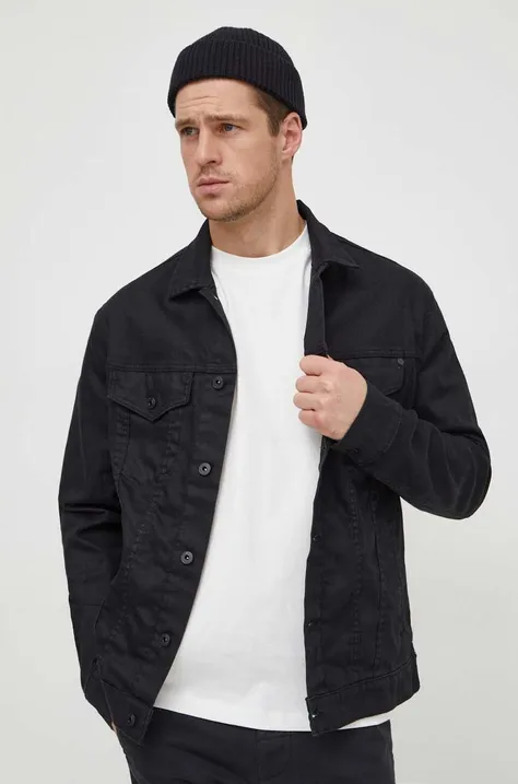 Pepe Jeans kurtka jeansowa męska kolor czarny przejściowa