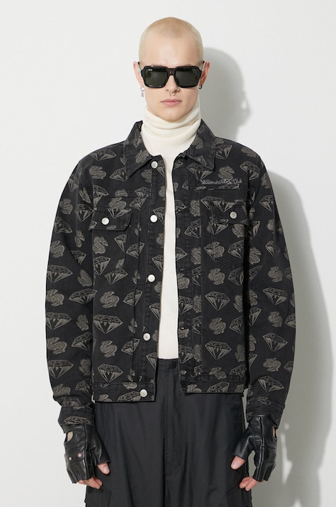 Rifľová bunda Billionaire Boys Club Diamonds & Dollars Denim pánska, čierna farba, prechodná, B23409