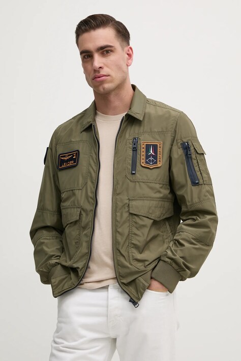 Куртка Aeronautica Militare чоловіча колір зелений перехідна AB2071CT3081