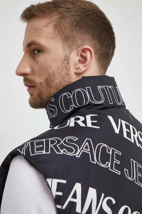 Dvostranski brezrokavnik Versace Jeans Couture moški, črna barva