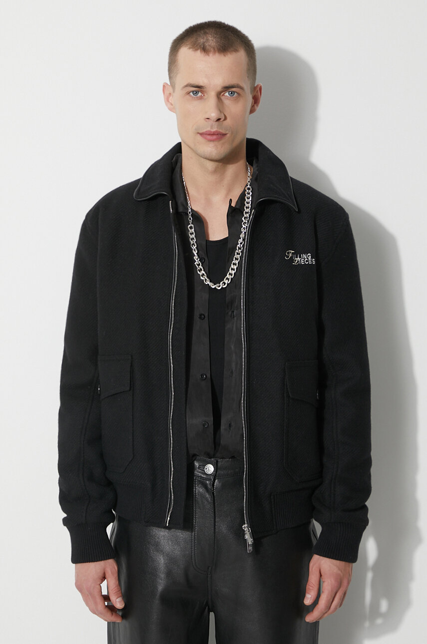 Filling Pieces wool jacket black color transitional 78634101861