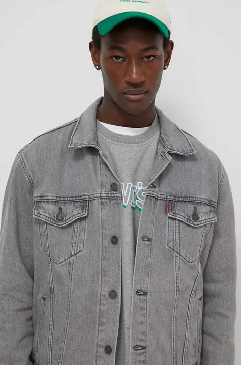 Levi's giacca di jeans uomo colore grigio