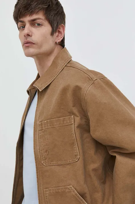 Jeans jakna Levi's moška, rjava barva