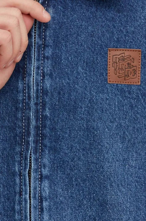 DC kurtka jeansowa Rebuild męska kolor niebieski przejściowa oversize ADYJK03190