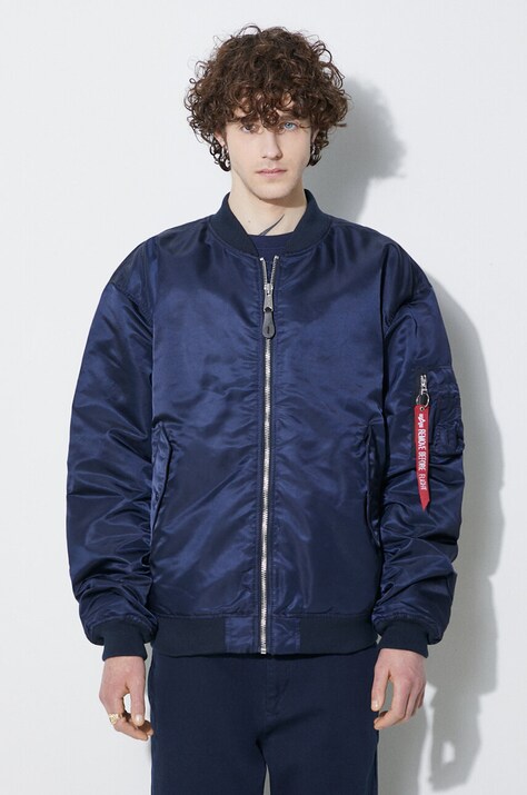 Alpha Industries geacă bomber MA-1 CS bărbați, culoarea bleumarin, de tranziție, oversize, 136136
