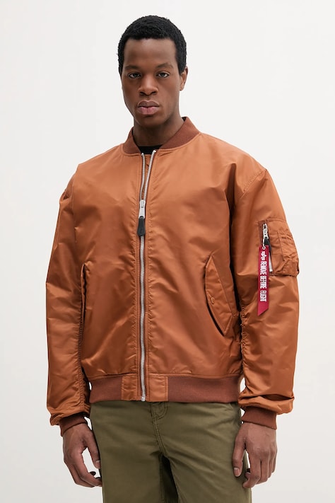 Bunda Alpha Industries MA-1 CS pánsky, tmavomodrá farba, prechodná, oversize, 136136