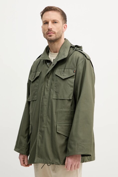 Alpha Industries geaca M-65 barbati, culoarea verde, de tranzitie, oversize, 100103
