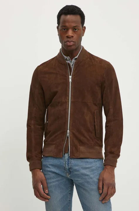 Замшевая куртка-бомбер Liu Jo мужская цвет коричневый переходная