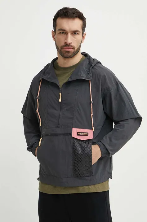 Columbia rövid kabát Painted Peak férfi, szürke, átmeneti, oversize, 2072191
