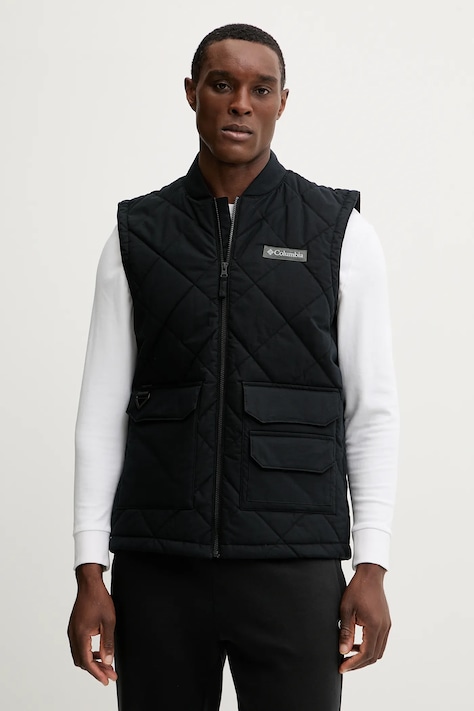 Columbia vesta Rad Padded barbati, culoarea negru, de tranzitie, 2075981