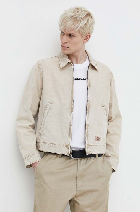 Džínová bunda Dickies NEWINGTON JACKET pánská, béžová barva, přechodná, DK0A4YQN