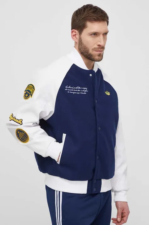 Bomber jakna adidas Originals moški, mornarsko modra barva