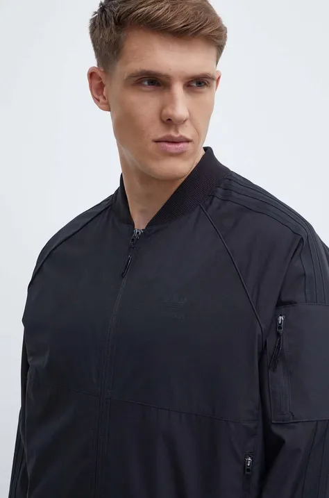 Bomber jakna adidas Originals za muškarce, boja: crna, za prijelazno razdoblje, IS5385