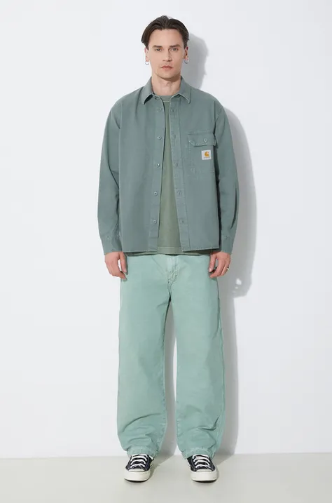 Carhartt WIP cotton shirt jacket Reno Shirt Jac green color I031447.1YFGD