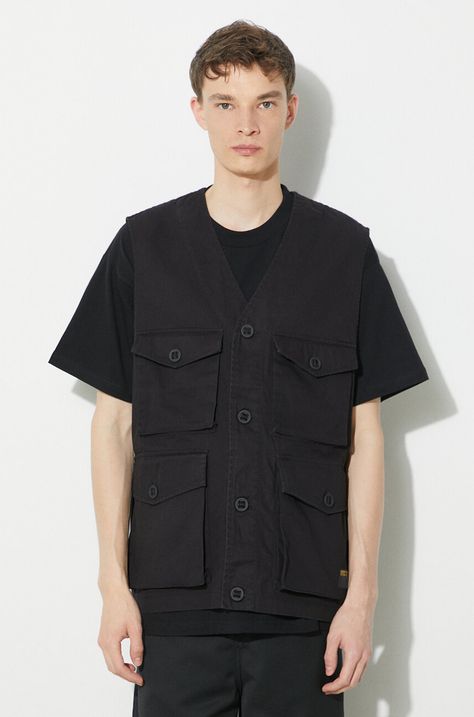 Carhartt WIP vesta Unity Vest barbati, culoarea negru, de tranzitie, I032980.894G
