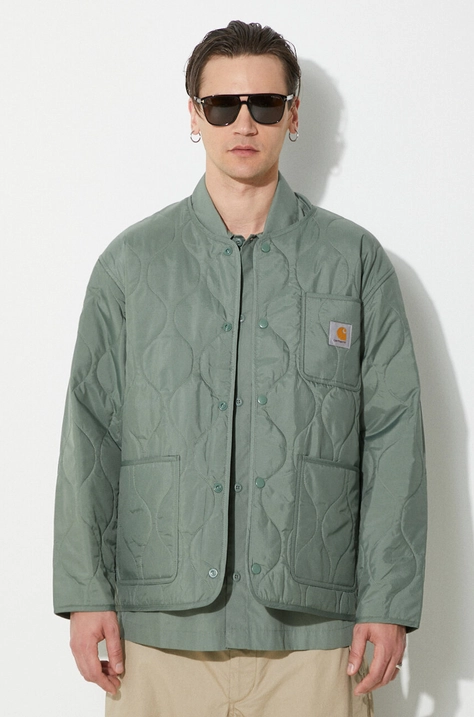 Carhartt WIP geaca Skyton Liner barbati, culoarea verde, de tranzitie, oversize, I032990.1YFXX