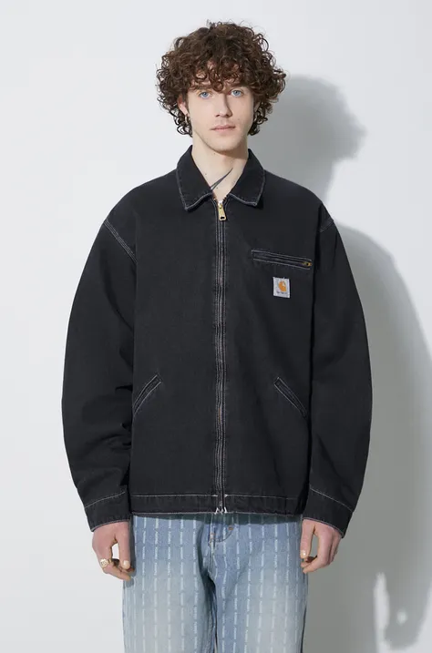 Дънково яке Carhartt WIP OG Detroit Jacket в черно преходен модел I033039.8906